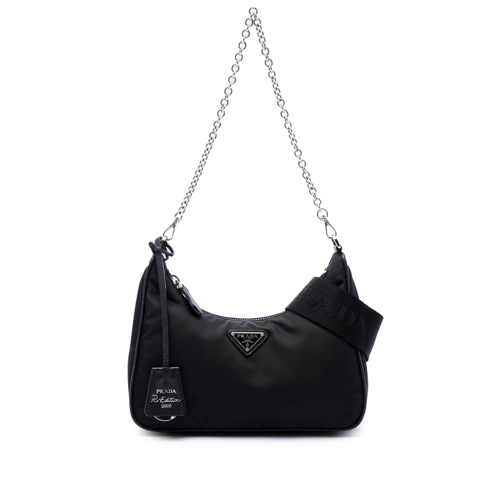 Pre-Loved Prada Mini Saffiano Trimmed Tessuto Re Edition 2005 Satchel